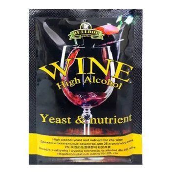 Дріжджі винні Bulldog Wine High Alcohol Yeast, 28 г 16169 фото