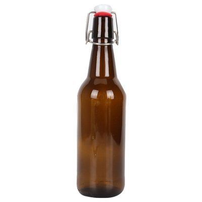Пляшка скляна з бугельною кришкою (коричнева), 0,5 л 2930 фото