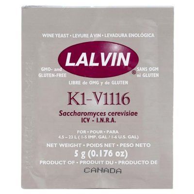 Дріжджі винні Lalvin All Purpose V1116, 5 г 17004 фото